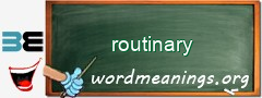 WordMeaning blackboard for routinary